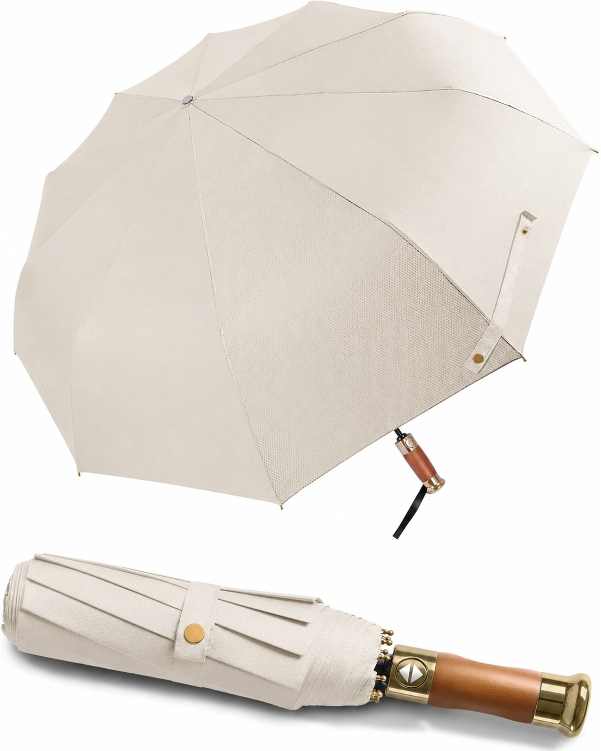 Ô dù du lịch cỡ lớn 45 inch Đóng mở tự động Tay cầm bằng gỗ