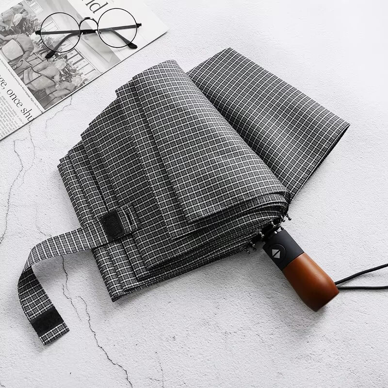 Ô gấp họa tiết kẻ sọc Houndstooth cổ điển