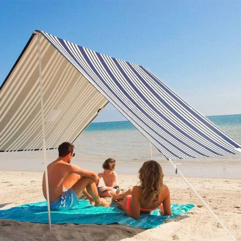Bóng râm bãi biển di động 330 x 180 cm tùy chỉnh có cột nhôm