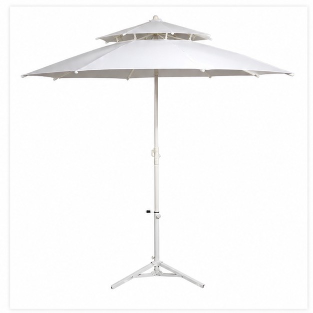 Ô dù che nắng hai lớp đi biển & hiên, cột thép vải polyester